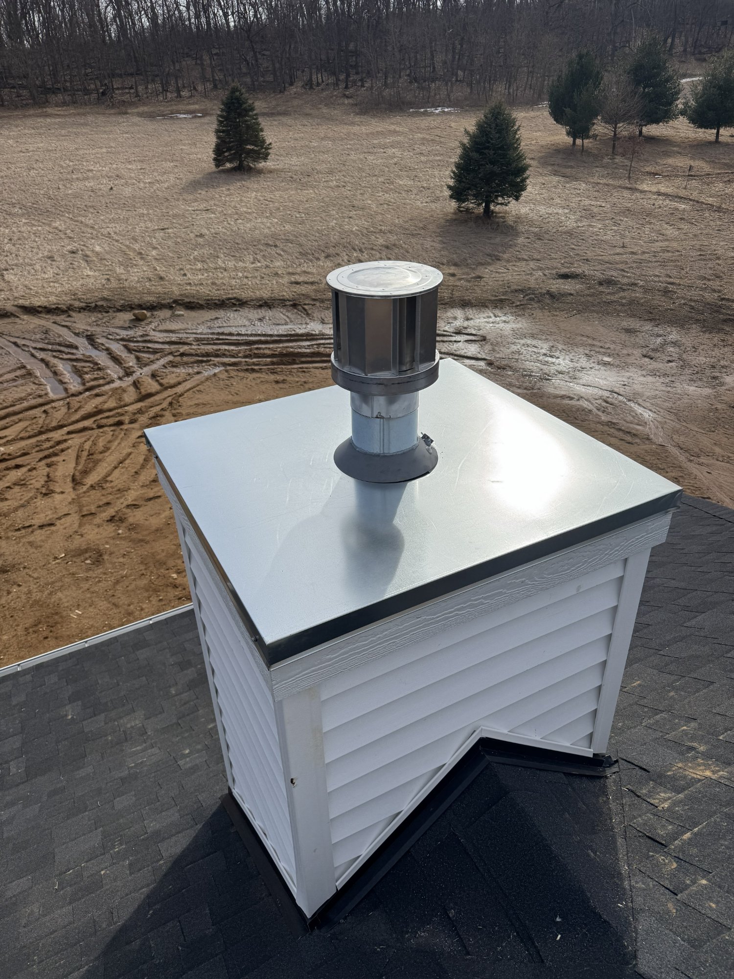 Chase cover replacement on vinyl siding chimney chase — Madison area